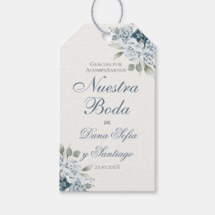Étiquettes-cadeau Mariage bleu Dusty