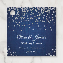Mariage Blue Denim Diamants Perles Couple Shower