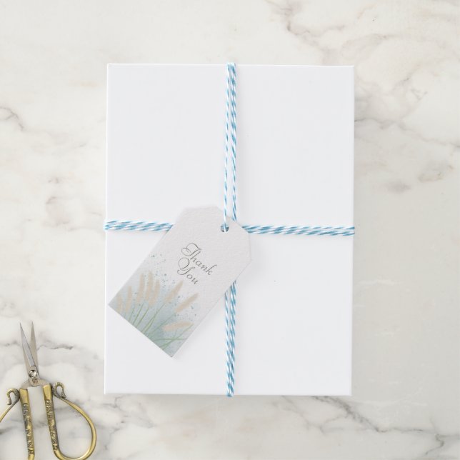 Étiquettes-cadeau Mariage botanique côtier (Avec de laficelle)