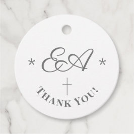 Étiquettes Cadeau Mariage catholique monogramme