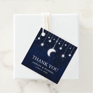 Étiquettes Cadeau Mariage céleste Sky Moon Étoiles Lumières