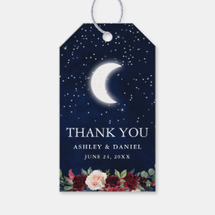 Étiquettes-cadeau Mariage céleste Sky Moon étoiles Merci floral