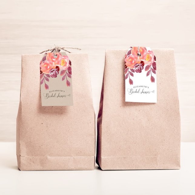 Étiquettes-cadeau Mariage champêtre élégant avec écriture scriptural (Créateur téléchargé)