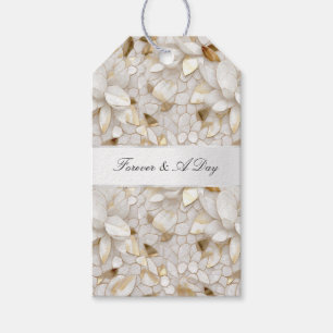 Étiquettes-cadeau Mariage Chic Gold Glam White Lotus Flowers