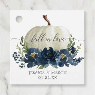 Étiquettes Cadeau Mariage Citrouille bleu de la marine