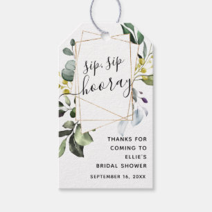 Étiquettes-cadeau Mariage civil géométrique or Sip Sip Hourra Enterr