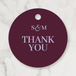 Étiquettes Cadeau Mariage Classique Remerciements Monogramme