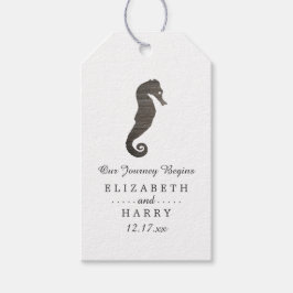 Étiquettes-cadeau Mariage Clay Seahorse Beach
