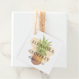 Étiquettes Cadeau Mariage côtier de l'ananas tropical d'été
