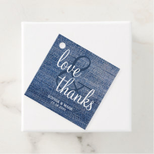 Étiquettes Cadeau Mariage Country Champêtre Denim bleu de remercieme