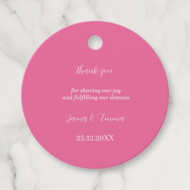 Étiquettes Cadeau Mariage Customisé Rose simple (Devant)