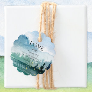 Étiquettes Cadeau Mariage d'aquarelle des lucioles de montagne rusti