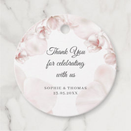 Étiquettes Cadeau Mariage d'aquarelle d'orchidée rose poussiéreux