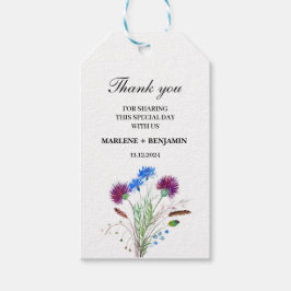 Étiquettes-cadeau Mariage d'aquarelle fleurie écossaise de chardon