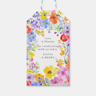 Étiquettes-cadeau Mariage d'aquarelle ressort