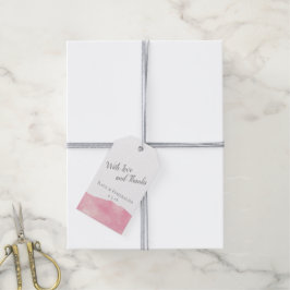 Étiquettes-cadeau Mariage d'aquarelle rose Coton Candy Merci