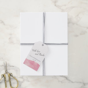 Étiquettes-cadeau Mariage d'aquarelle rose Coton Candy Merci