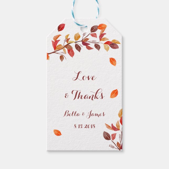 Étiquettes Cadeau Mariage de automne de l'automne (Devant)