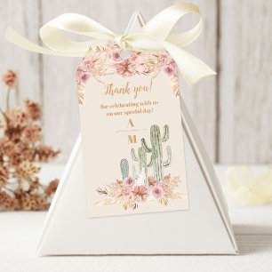 Étiquettes-cadeau Mariage de Boho Desert Cactus