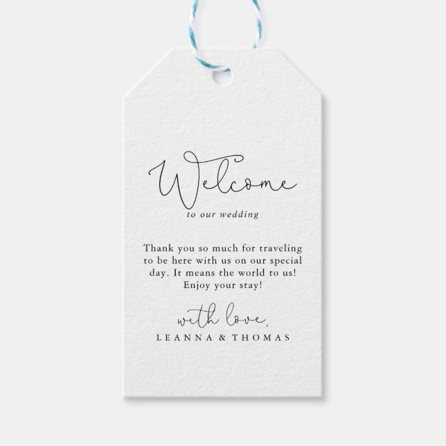 Étiquettes-cadeau Mariage de calligraphie simple élégant (Devant)