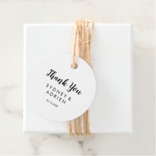 Étiquettes Cadeau Mariage de calligraphie simple Merci