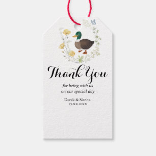 Étiquettes-cadeau Mariage de canard colvert fleur sauvage
