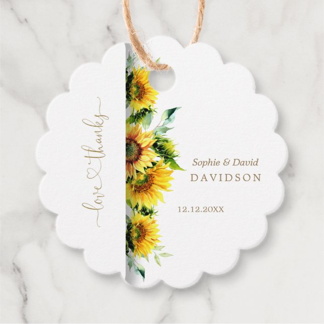 Étiquettes Cadeau Mariage de Charming Watercolor (Devant)