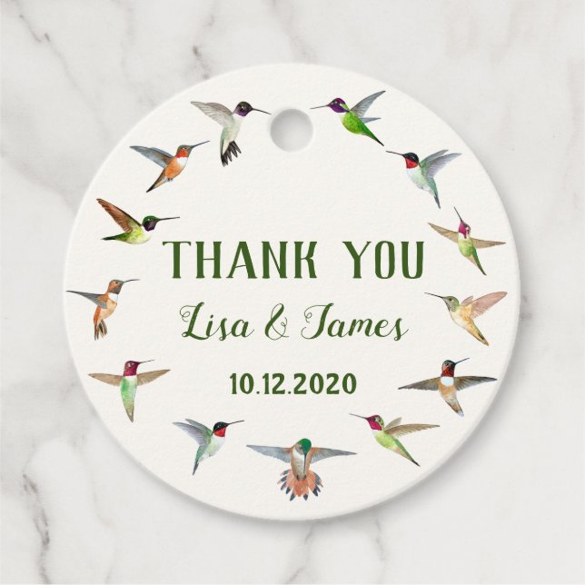 Étiquettes Cadeau Mariage de colibri (Devant)
