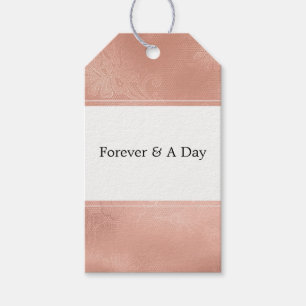 Étiquettes-cadeau Mariage de dentelle rose Glam
