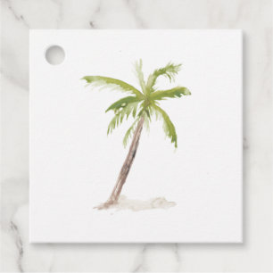 Étiquettes Cadeau Mariage de destination aux Caraïbes à l'aquarelle