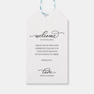 Étiquettes-cadeau Mariage de Destination Message de Bienvenue Remerc