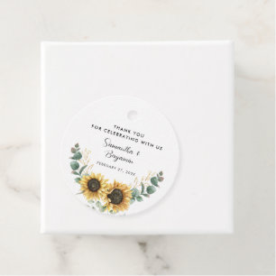 Étiquettes Cadeau Mariage de fleurs de tournesol