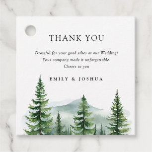 Étiquettes Cadeau Mariage de forêt de pins rustiques
