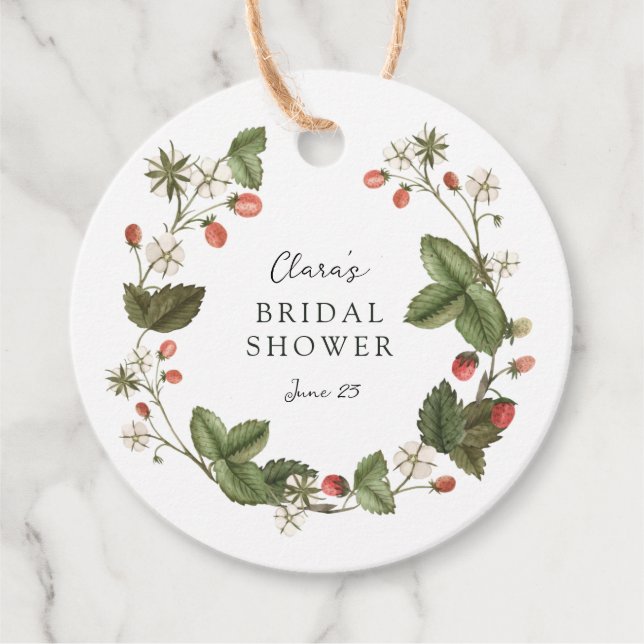 Étiquettes Cadeau Mariage de fraises sauvages (Devant)