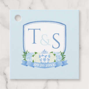 Étiquettes Cadeau Mariage de la crête Monogram Jar intemporel