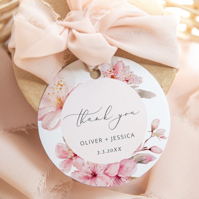 Étiquettes Cadeau Mariage de la fleur de cerisier Sakura (Créateur téléchargé)