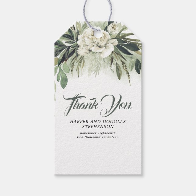 Étiquettes-cadeau Mariage de la végétation botanique (Devant)