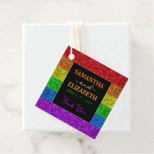 Étiquettes Cadeau MARIAGE de l'arc-en-ciel LGBT