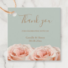 Étiquettes Cadeau Mariage de Merci Élégant Rose Sage