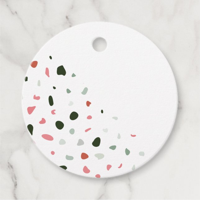 Étiquettes Cadeau Mariage de Merci Motif Terrazzo moderne (Devant)