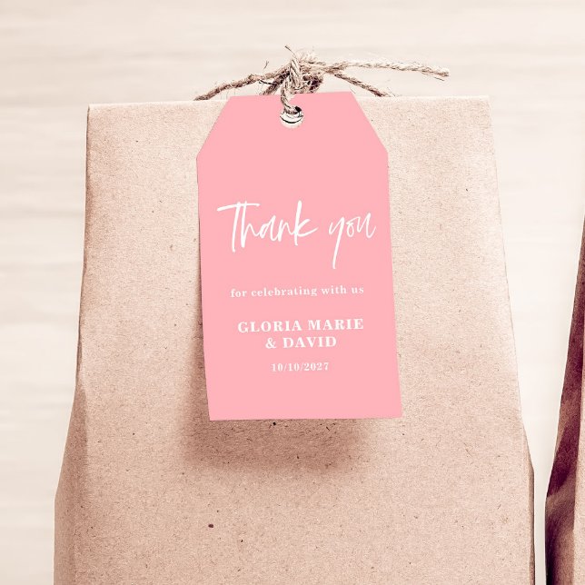 Étiquettes-cadeau Mariage de Merci rose (Créateur téléchargé)