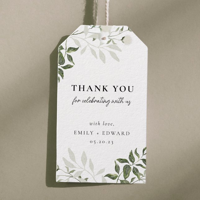 Étiquettes-cadeau Mariage de Merci vert et blanc Sage (Créateur téléchargé)