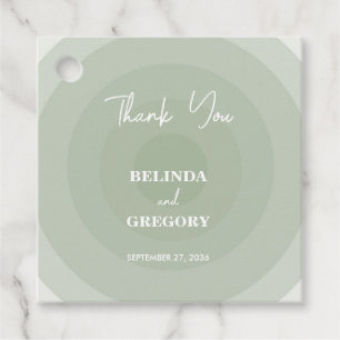 Étiquettes Cadeau Mariage de monogramme moderne Sage Green