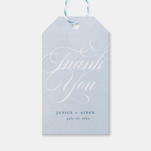 Étiquettes-cadeau Mariage de nuage d'aquarelle bleu enchantant