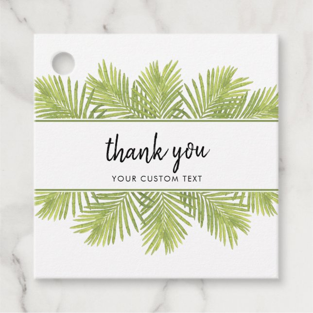 Étiquettes Cadeau Mariage de palmiers tropicaux (Devant)