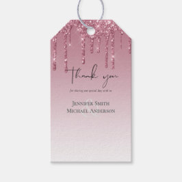 Étiquettes-cadeau MARIAGE de Parties scintillant rose BUDGET