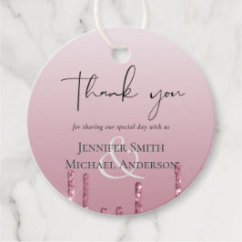 Étiquettes Cadeau MARIAGE de Parties scintillant rose BUDGET