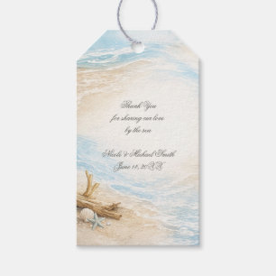 Étiquettes-cadeau Mariage de plage à l'aquarelle aux marées éternell