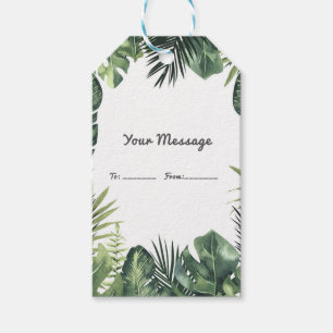 Étiquettes-cadeau Mariage de plantes tropicales botaniques aux feuil