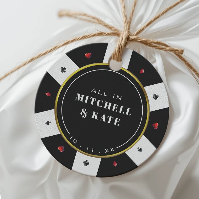 Étiquettes Cadeau Mariage de puces de poker (Poker Chip Wedding Favor Tags
)